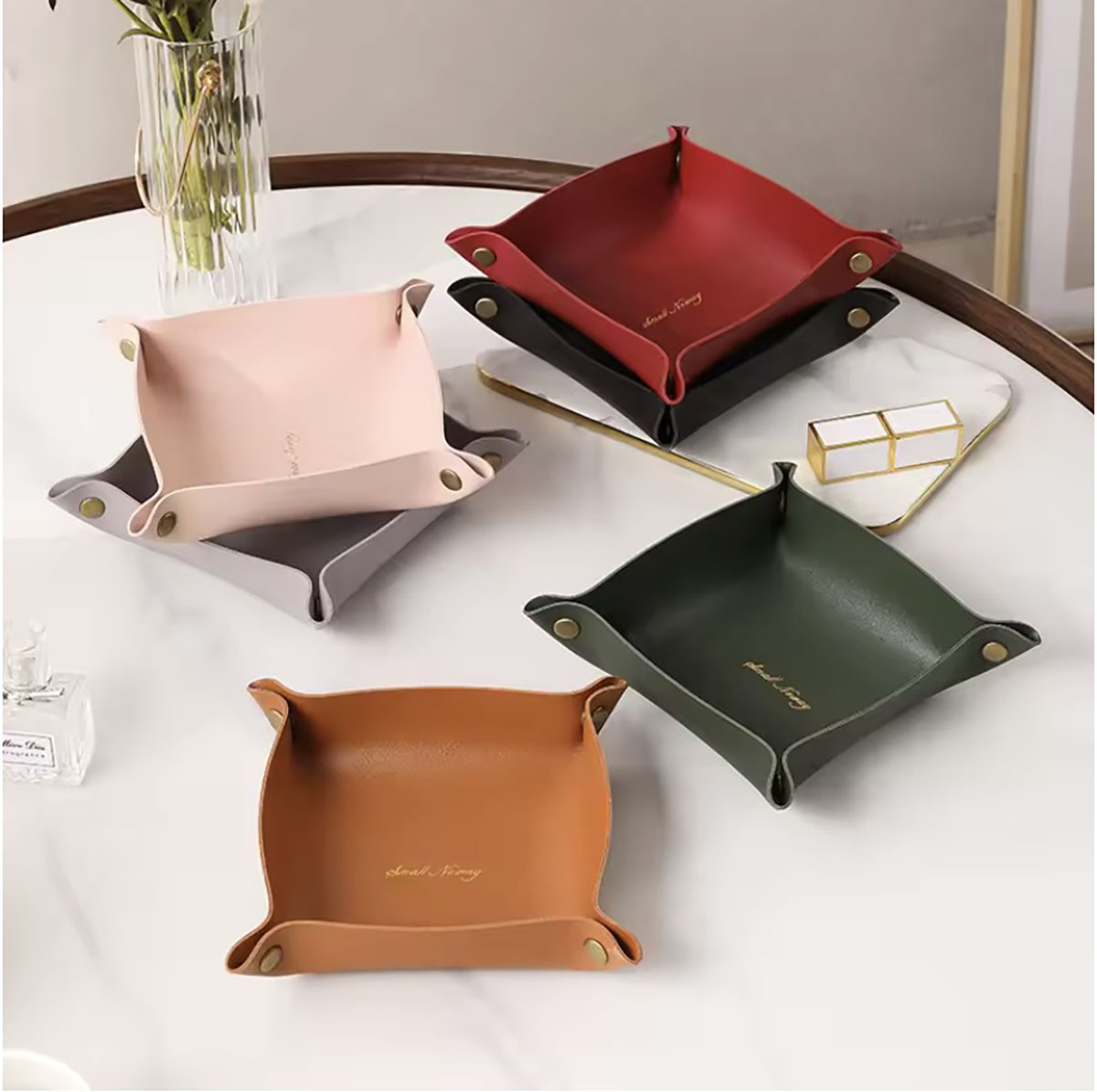 Desk Organizer - 북유럽 스타일 가죽 스토리지 트레이 데스크탑