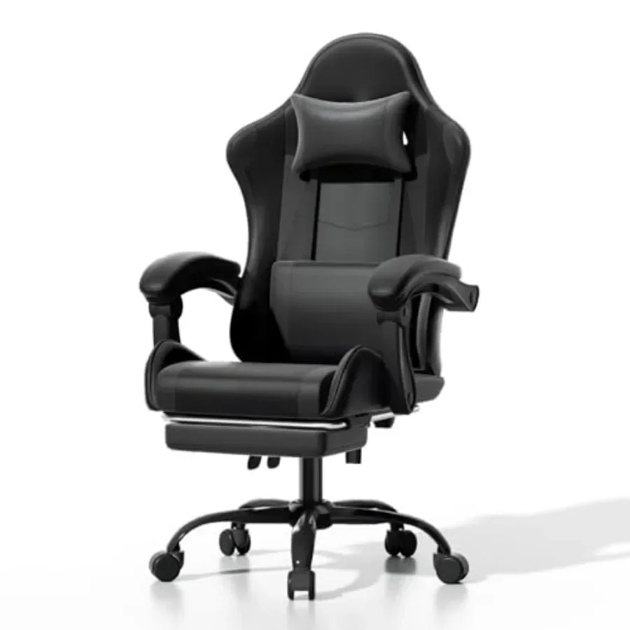 Office Chair - 인체공학적 디자인의 게이밍 의자로, 발 받침대가