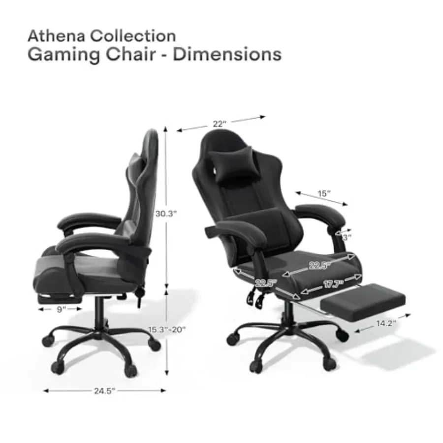 인체공학적 디자인의 게이밍 의자로, 발 받침대가 있어  - Office Chair 리뷰 및 가격