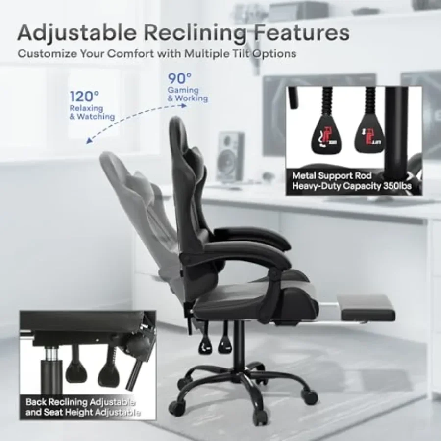 인체공학적 디자인의 게이밍 의자로, 발 받침대가 있어  - Office Chair 리뷰 및 가격