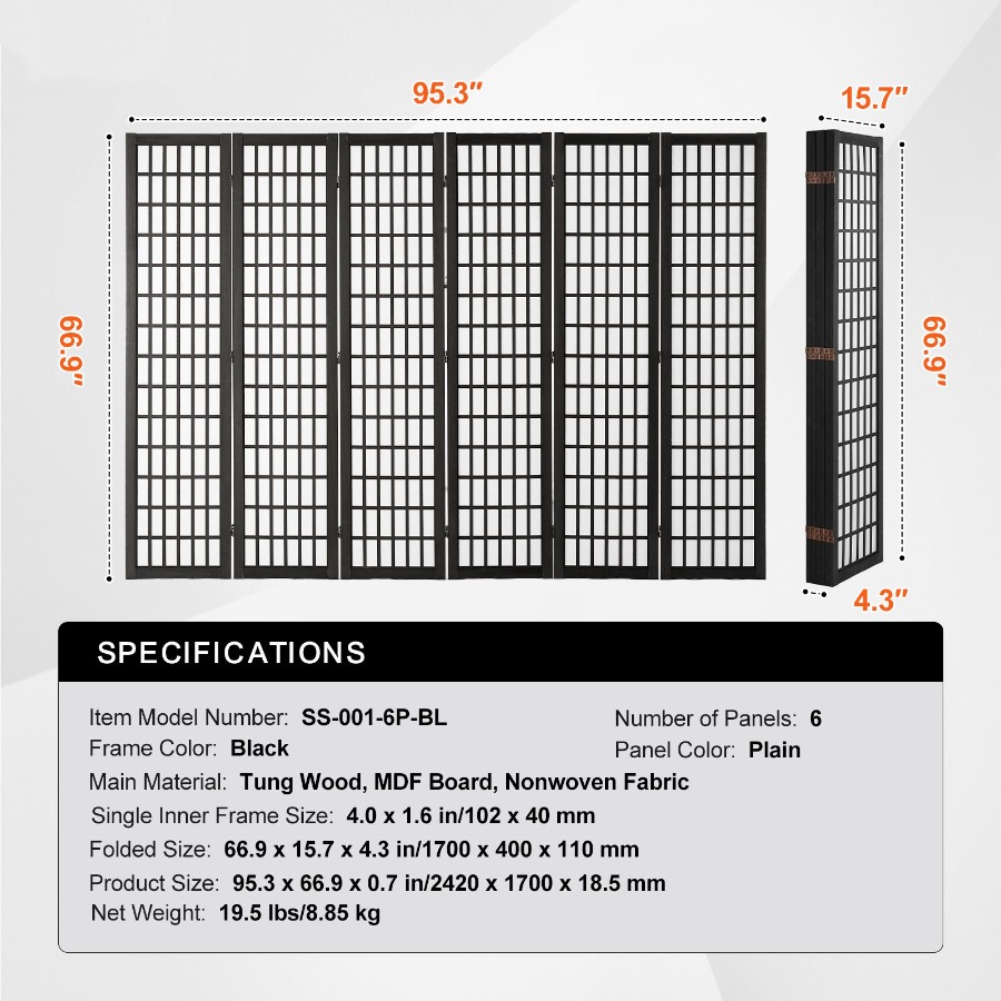 6패널 일본식 룸 디바이더 접이식 프라이버시 스크린 실 - Partition Screen Divider 리뷰 및 가격
