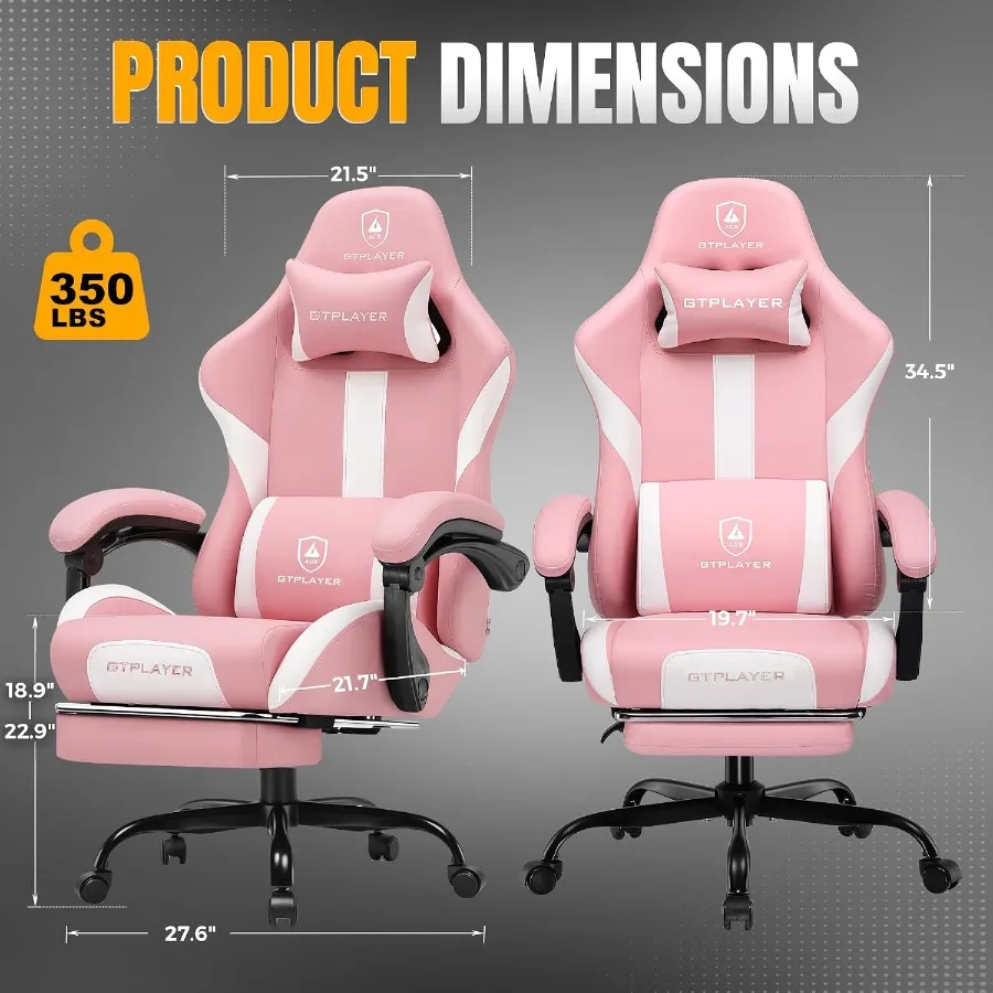 발 받침대와 포켓 스프링 쿠션이 있는 게이밍 의자, 인 - Office Chair Cushion 리뷰 및 가격