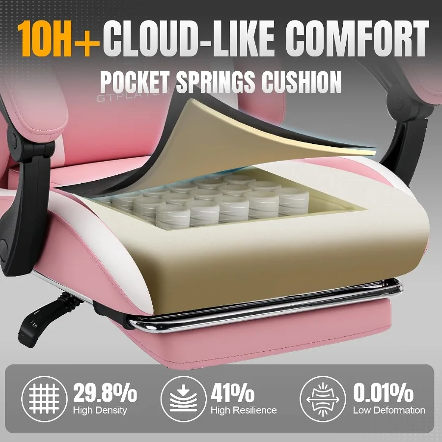 발 받침대와 포켓 스프링 쿠션이 있는 게이밍 의자, 인 - Office Chair Cushion 리뷰 및 가격