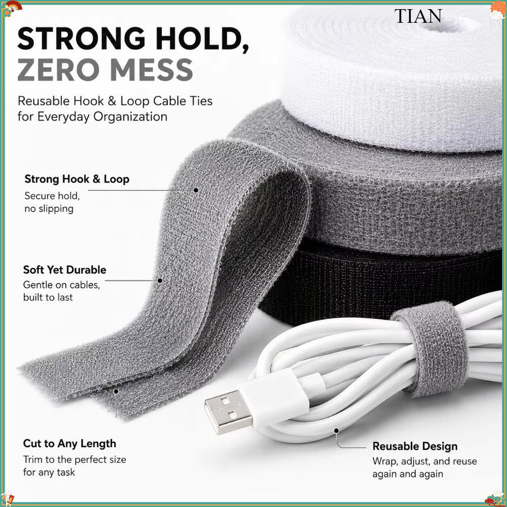 1개입, 재사용 가능한 케이블 타이 롤, 원하는 길이로 - Desk Organizer 리뷰 및 가격