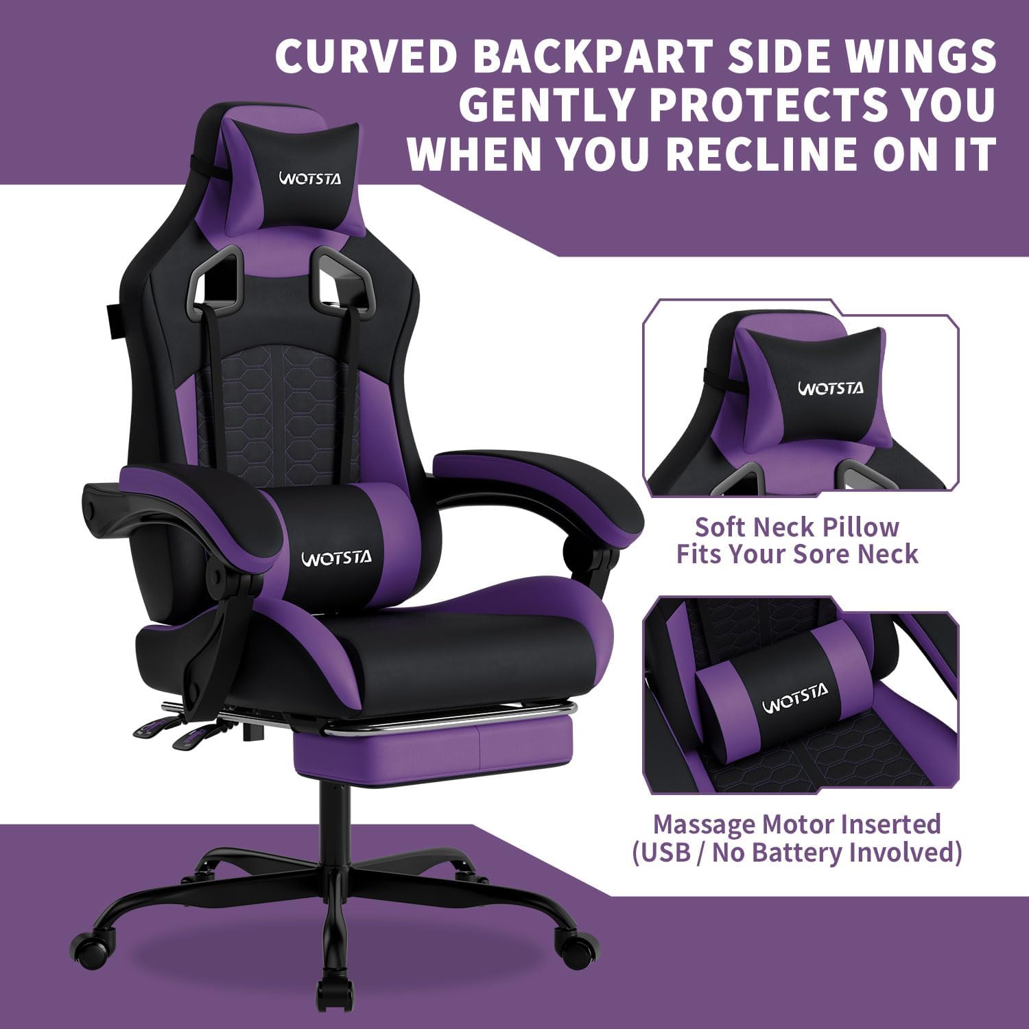 마사지 기능이 있는 게이밍 의자, 인체공학적 디자인의  - Office Chair 리뷰 및 가격